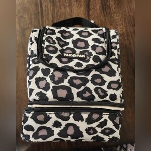 Yak Pak Black and Gray Cosmetic Bag Bold Animal Print
